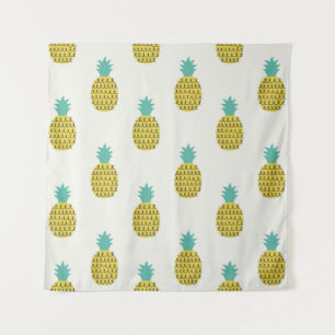 Spaß Vintage Ananas Nahtlose Illustration. Wandteppich