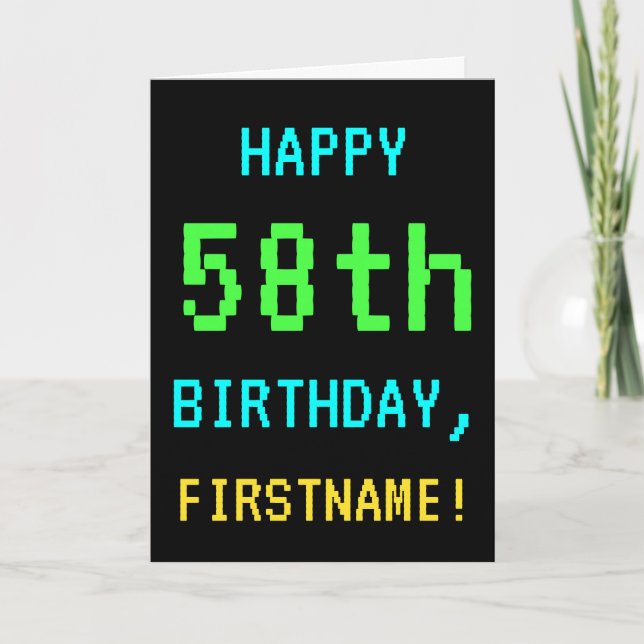 Spaß-Vintager/Retro Videospiel-Blick-58. Karte (Vorderseite)