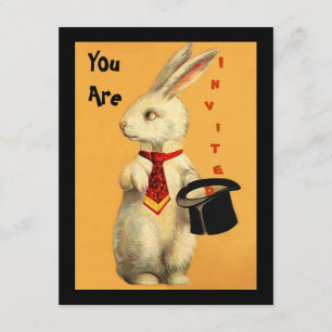 Spaß-Vintages magisches Show-Kaninchen-u. Einladung