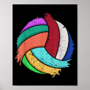 Spaß Volleyball Kunst für Jungen Mädchen Frauen Vo Poster