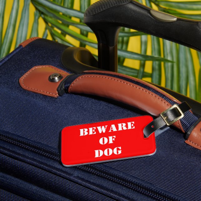 Spaß Vorsicht beim Hund Gepäckanhänger (Vorderseite Insitu 3)