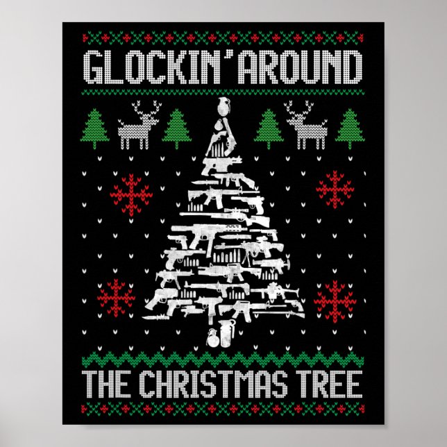 Spaß Waffen hässliche Weihnachten Weihnachten für  Poster (Vorne)