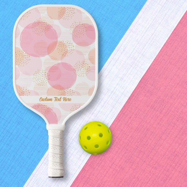 Spaß Wasserfarbkreise Rosa Gold Benutzerdefinierte Pickleball Schläger (Von Creator hochgeladen)