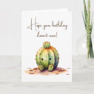 Spaß Watercolor Birthday Cactus Karte