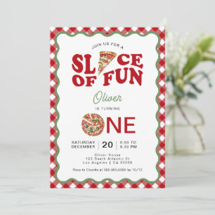 Spaß   Wavy Pizza 1. Geburtstag Einladung