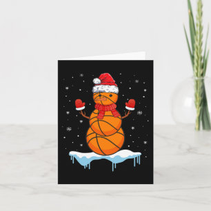Spaß Weihnachten Basketball Santa Snowman Karte