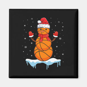 Spaß Weihnachten Basketball Santa Snowman Magnet