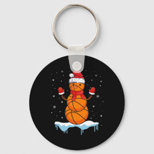 Spaß Weihnachten Basketball Santa Snowman Schlüsselanhänger