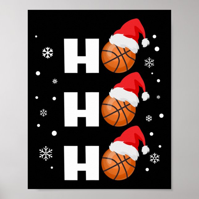 Spaß Weihnachten Basketball Spieler Ho Ho Ho Ho Sp Poster (Vorne)