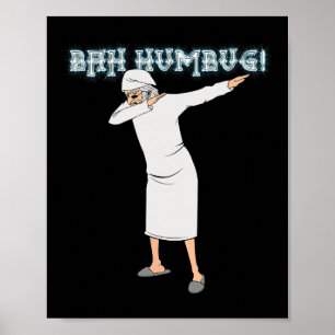 Spaß Weihnachten Carol Dabbing Scrooge Nachts Bah Poster