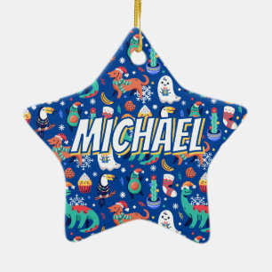 Spaß Weihnachten Dinosaurier Dog Parrot Avocado Ca Keramik Ornament