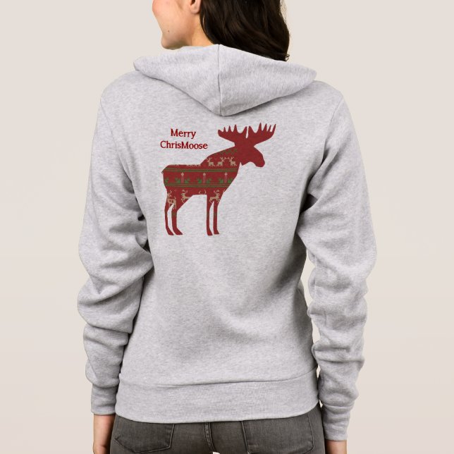Spaß Weihnachten Elch in Sweater Design Chrismoose Hoodie (Rückseite)