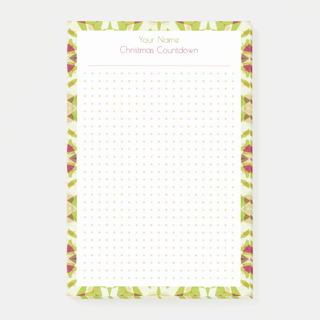 Spaß Weihnachten Grüner Red Dot Grid Planer Organi Post-it Klebezettel (Vorderseite)