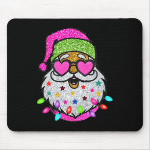 Spaß Weihnachten mit Sonnenbrille Weihnachten Rosa Mousepad