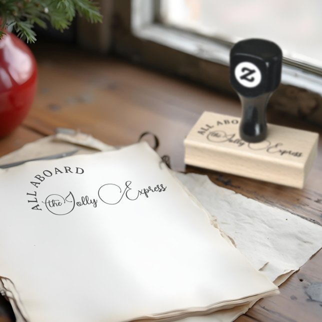 Spaß Weihnachten Nordpol Jolly Express Gummistempel (Fun Christmas North Pole Jolly Express Rubber Stamp)