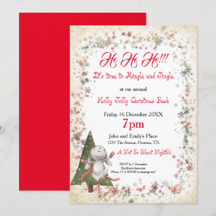 Spaß Weihnachten Party Niedlich Bunny Tree Star Sn Einladung