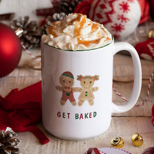 Spaß Weihnachten Sprichwort Baked Gingerbread Urla Zweifarbige Tasse