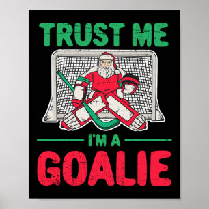 Spaß Weihnachten Weihnachtshockey Goaltender Goali Poster