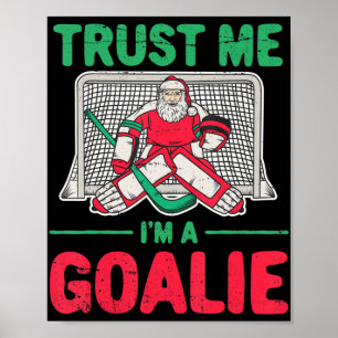 Spaß Weihnachten Weihnachtshockey Goaltender Goali Poster