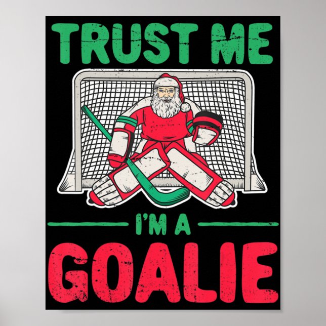 Spaß Weihnachten Weihnachtshockey Goaltender Goali Poster (Vorne)