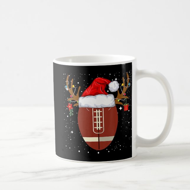 Spaß Weihnachts Fußball Ball Weihnachtsmannmütze R Kaffeetasse (Rechts)