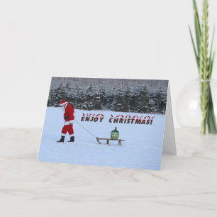 Spaß Weihnachts-Grußkarte geniessen! Dankeskarte