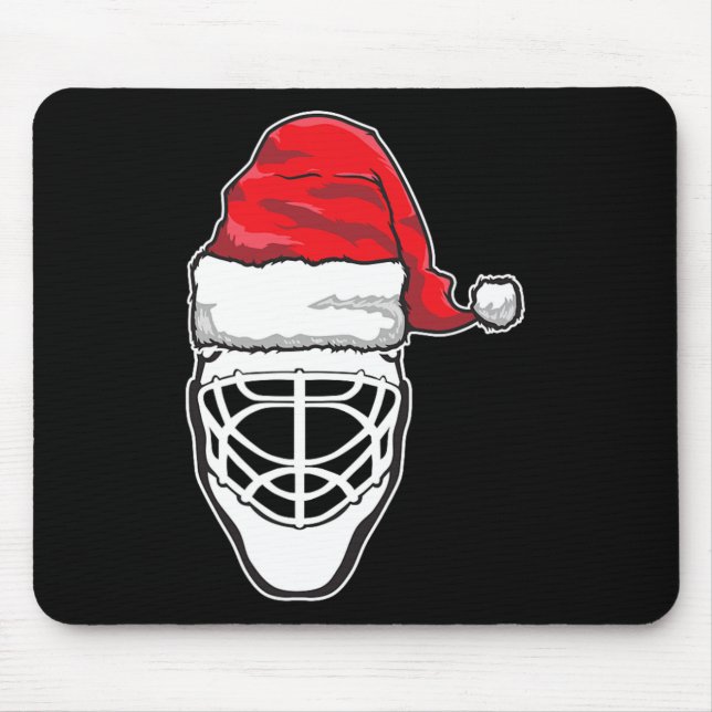 Spaß Weihnachts Hockey Goalie Maske Weihnachtsmann Mousepad (Vorne)