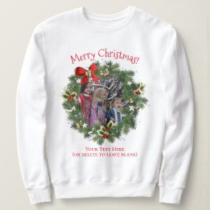 Spaß Weihnachts-Kranz Foto Rahmenurlaub Sweatshirt