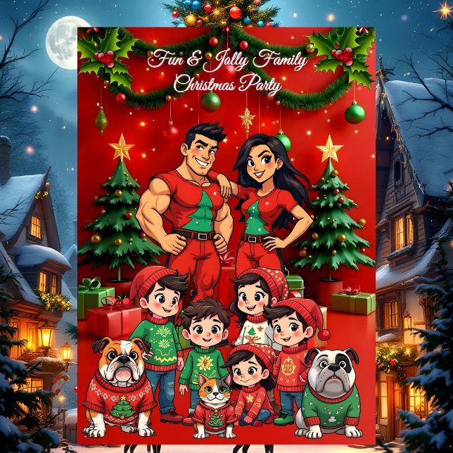 Spaß Weihnachts-Party in der Familie Ugly Sweaters Einladung (Von Creator hochgeladen)