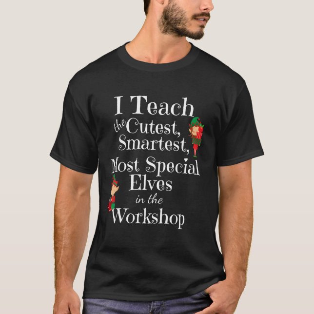 Spaß Weihnachts Themenlehrer - Niedliche Elfen Wor T-Shirt (Vorderseite)
