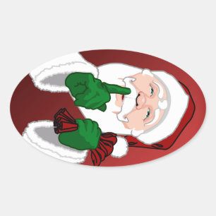 Spaß Weihnachtsaufkleber Niedlich Weihnachtsaufkle Ovaler Aufkleber