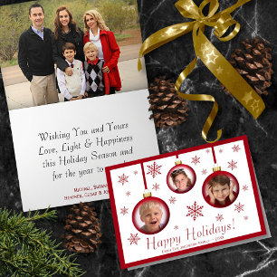 Spaß Weihnachtsball Ornament 3 Foto Happy Holidays Karte