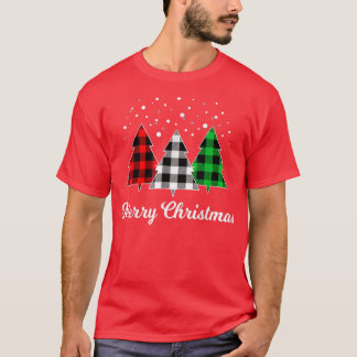 Spaß Weihnachtsbaum Karierten Weihnachtsbaum Merry T-Shirt
