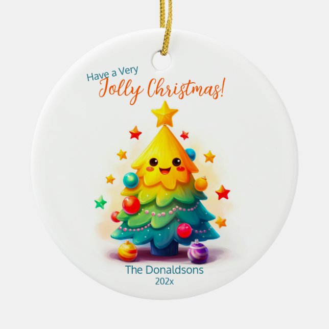 Spaß Weihnachtsbaum Keramik Ornament (Vorne)
