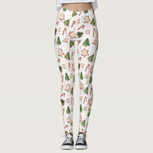 Spaß Weihnachtsbaumen & Candy Cane Urlaubsmuster Leggings