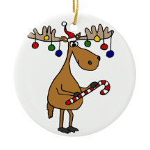 Spaß-Weihnachtselche mit Zuckerstange und