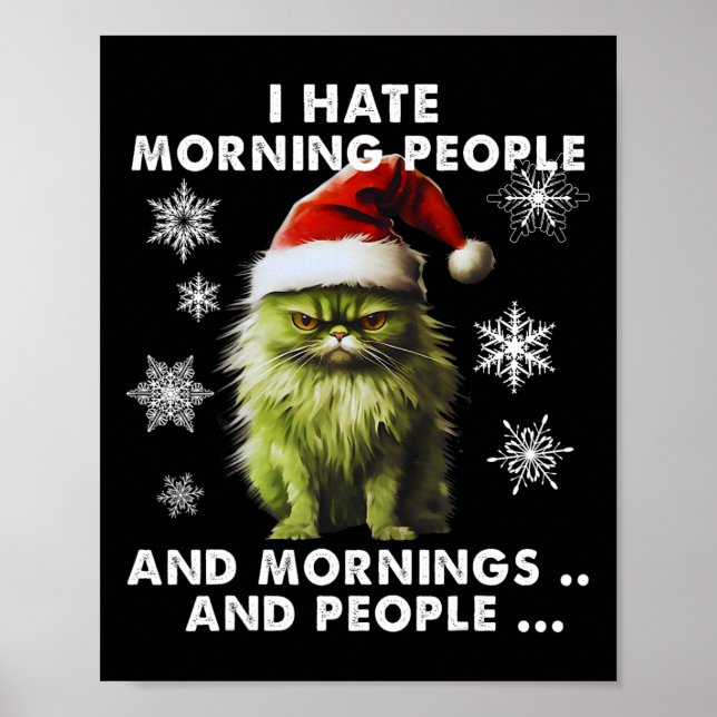Spaß Weihnachtskostüm - Ich hasse Morning People - Poster (Vorne)