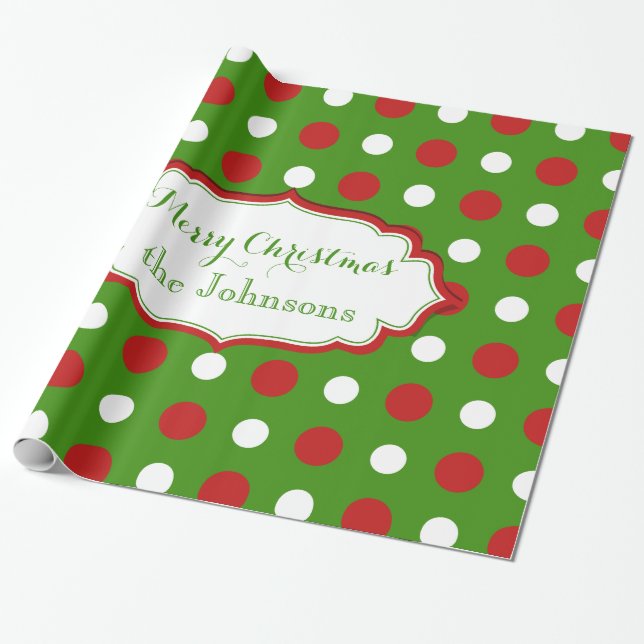 Spaß-WeihnachtsPunkte in Rotem und in weißem Geschenkpapier (Ungerollt)