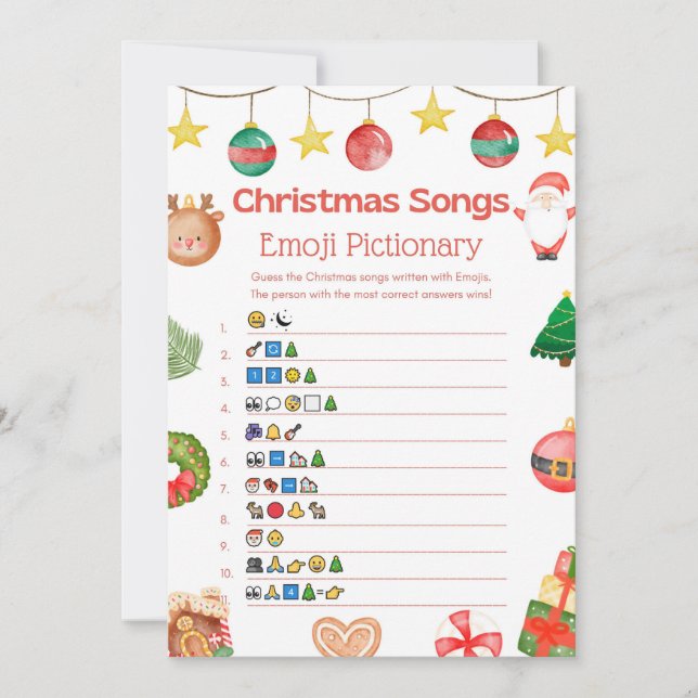 Spaß Weihnachtsspiel - Nicht bearbeitbar - Einladung (Vorderseite)