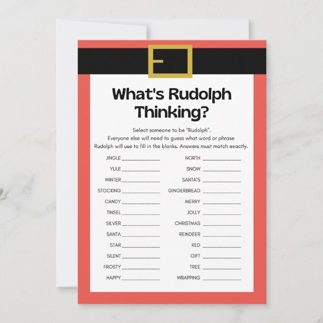 Spaß Weihnachtsspiel - Nicht bearbeitbar - Einladung (Vorderseite)