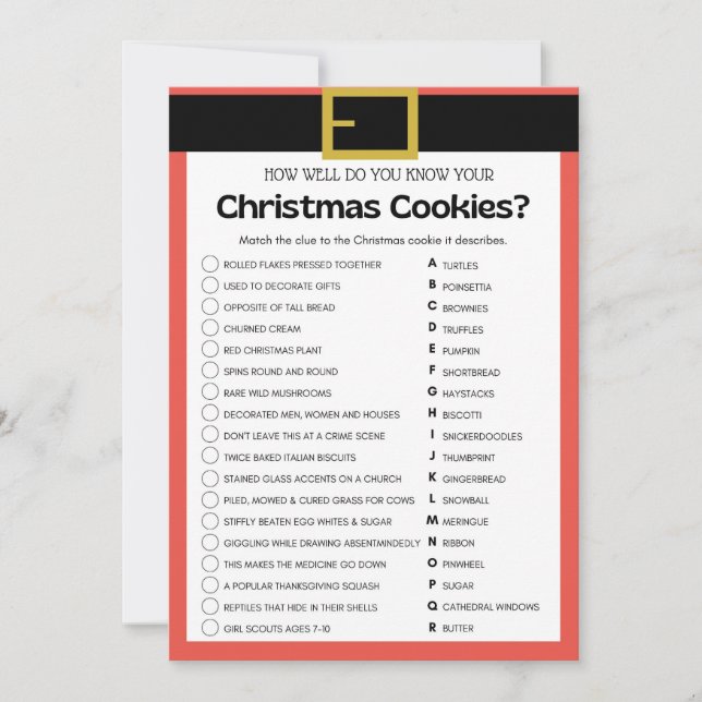 Spaß Weihnachtsspiel - Nicht bearbeitbar - Einladung (Vorderseite)