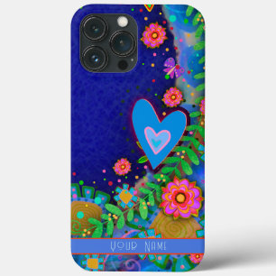 Spaß Whimsical Blue Heart Floral Inspirivity Art Case-Mate iPhone Hülle