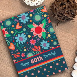 Spaß Whimsical floral Girly farbenfrohe Custom Age Karte