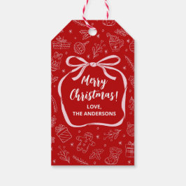 Spaß Whimsical Hand gezeichnet Weihnachtsfeiertag Geschenkanhänger