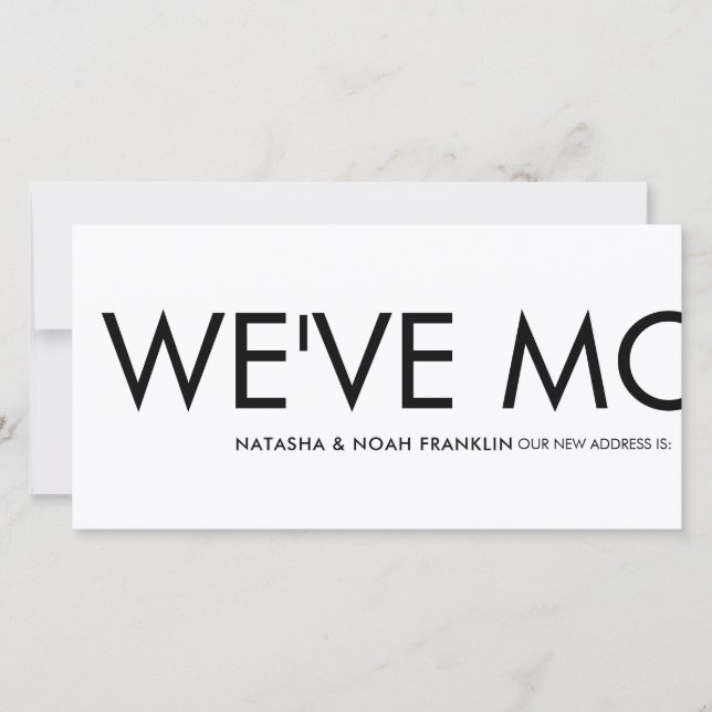 Spaß: Wir haben die Ankündigung einer neuen Adress (Vorderseite)