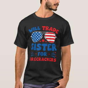 Spaß wird Schwester gegen Knaller lustig USA 4 T-Shirt