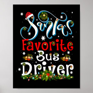 Spaß Xmas beleuchten Weihnachts Lieblings-Busfahre Poster
