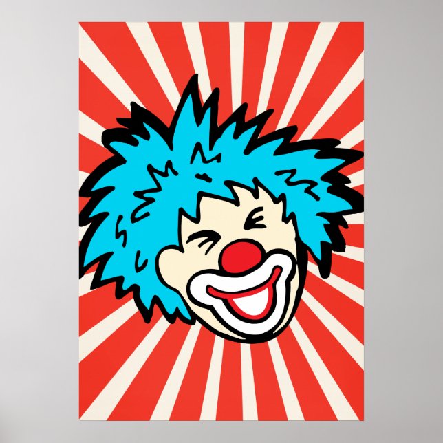 Spaß Zirkus Clown helles grafisches Poster (Vorne)