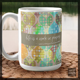 Spaß Zitat Abstrakte Blue Orange Neutrals Tasse