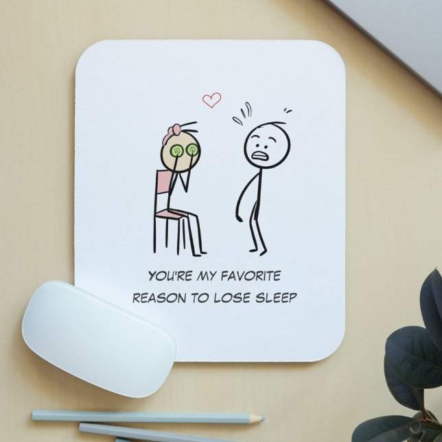 Spaß Zitat Stickman Facial Funny Valentinstag Mousepad (Von Creator hochgeladen)